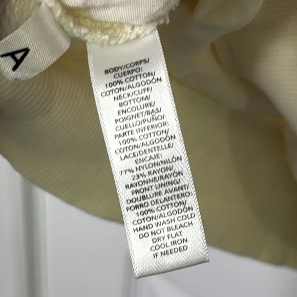 LOFT Cream Lace Front Sweater - Picture 7 of 8